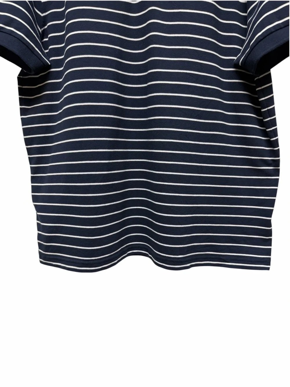 J. Crew Navy and White Striped Flex Pique Polo Shirt Size XL Untucked